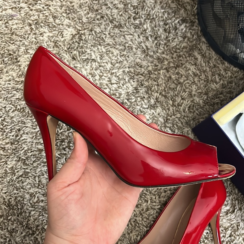 Red Stuart Weitzman Heels Size 7 Stylish Flame An… - image 3